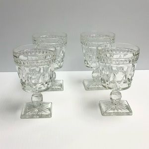 Clear glass goblets